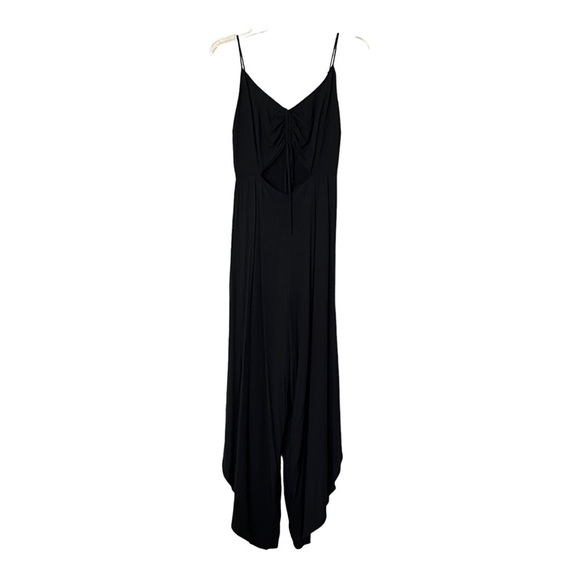 FARM Rio Wide Leg Ruched Chest Cut Out Front Jumpsuit Playsuit Black XS - Picture 4 of 15